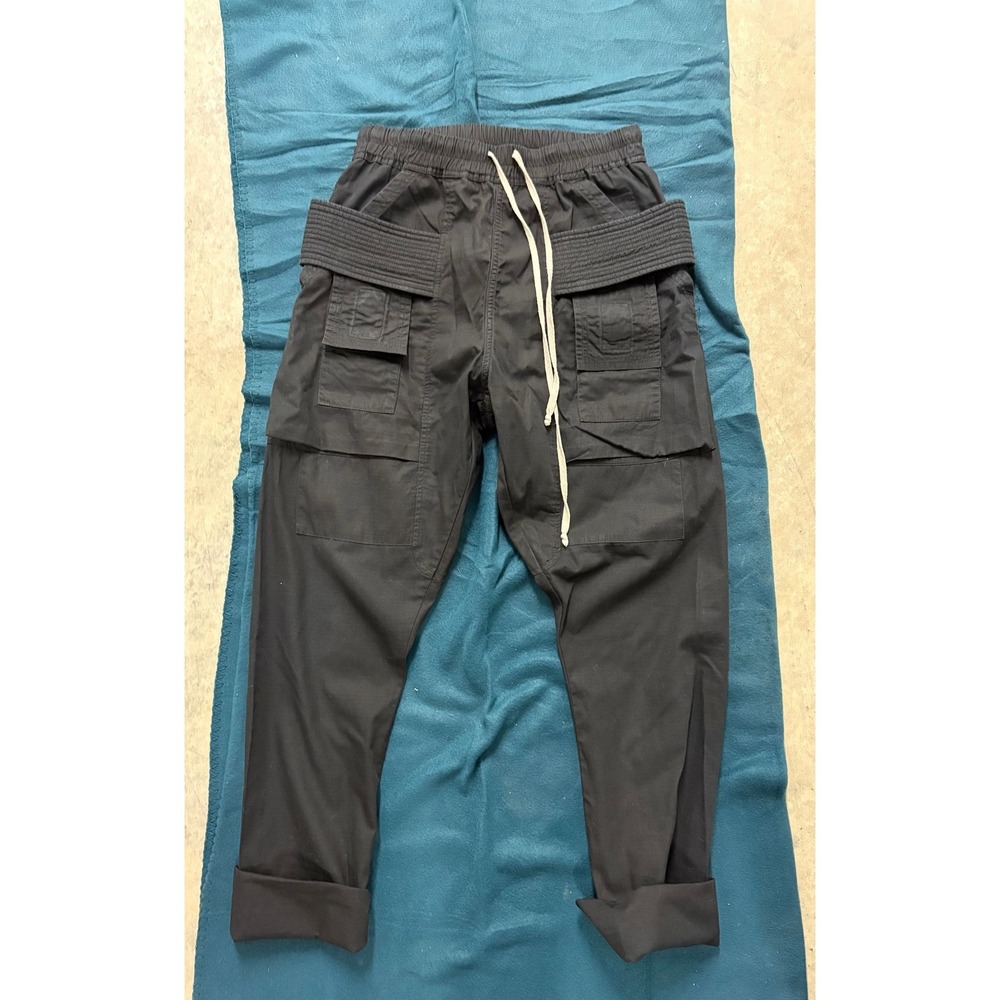 Rick‎ Owens DRKSHDW Black Mastodon Cargo Pants DS19S4327-CR Mens Size S